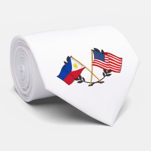 Philippine American Flag Filipino Heritage Vintage Neck Tie