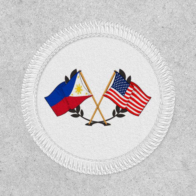 Philippine American Flag Filipino Heritage Vintage Patch (Front)