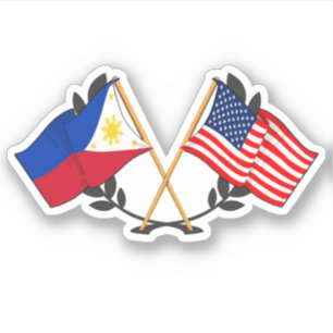 Philippine American Flag Filipino Heritage Vintage Sticker