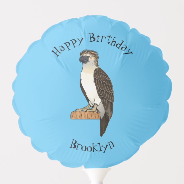 Philippine eagle bird cartoon illustration  balloon (Front)