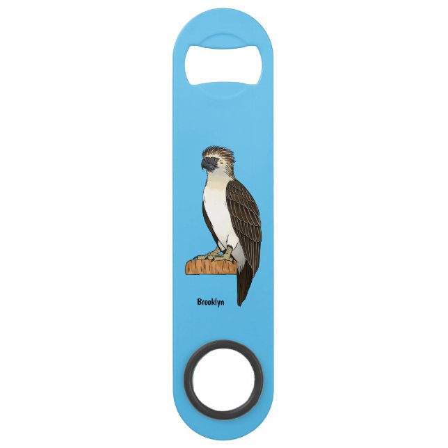 Philippine eagle bird cartoon illustration  bar key (Front)