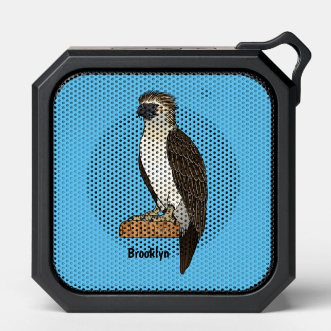 Philippine eagle bird cartoon illustration bluetooth speaker (Front)