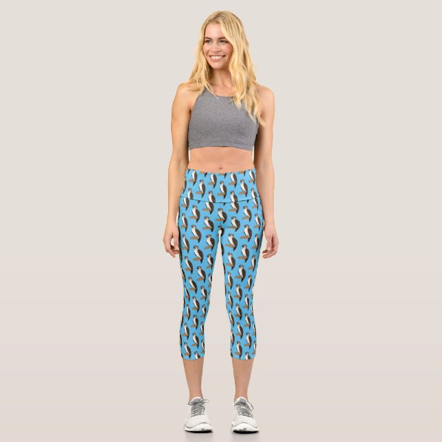 Philippine eagle bird cartoon illustration  capri leggings (Front)