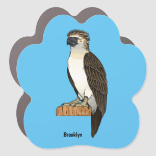 Philippine eagle bird cartoon illustration car magnet