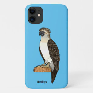 Philippine eagle bird cartoon illustration  iPhone 11 case