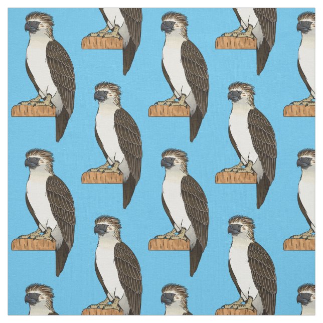 Philippine eagle bird cartoon illustration  fabric (Swatch)