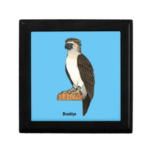 Philippine eagle bird cartoon illustration gift box