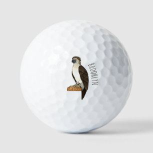 Philippine eagle bird cartoon illustration golf balls