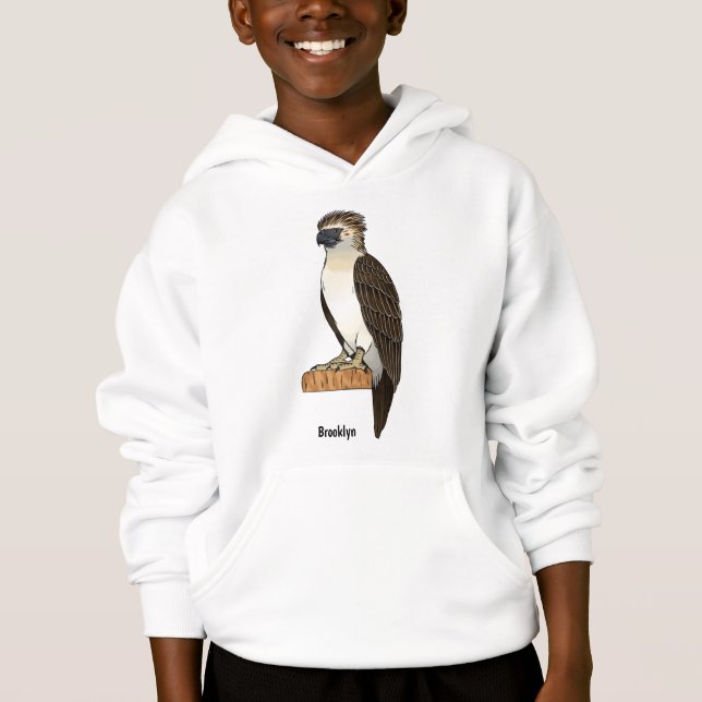 Philippine eagle bird cartoon illustration  hoodie (Front)