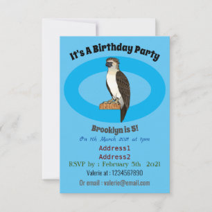 Philippine eagle bird cartoon illustration  invitation