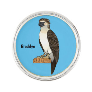 Philippine eagle bird cartoon illustration lapel pin