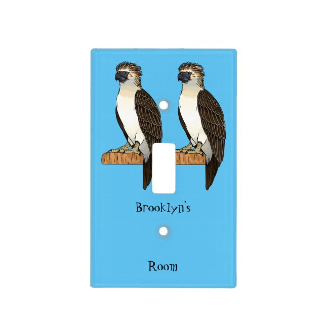 Philippine eagle bird cartoon illustration  light switch cover (Front)