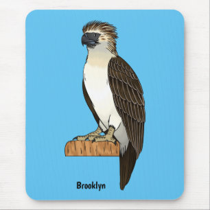 Philippine eagle bird cartoon illustration mouse pad