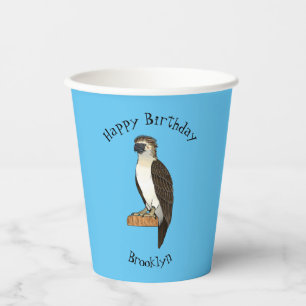 Philippine eagle bird cartoon illustration  paper cups
