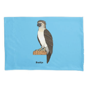 Philippine eagle bird cartoon illustration pillow case
