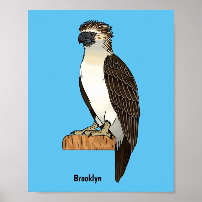 Philippine eagle bird cartoon illustration  poster (Front)