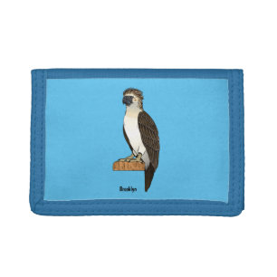 Philippine eagle bird cartoon illustration trifold wallet