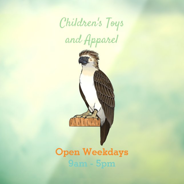 Philippine eagle bird cartoon illustration  window cling (Sheet 3)