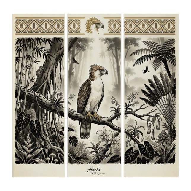 Philippine Eagle Triptych Wall Art (Front)
