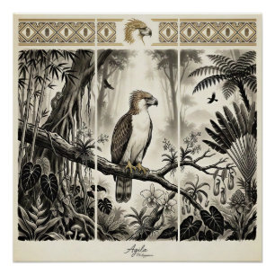Philippine Eagle Triptych Wall Art