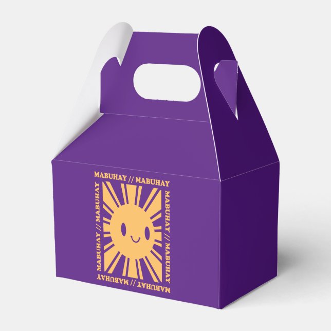 Philippine Filipino Sun Smile Mabuhay Tagalog  Favor Boxes (Front Side)