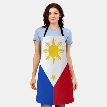 Philippine Flag All-over Print Apron by Jeffreyw at Zazzle