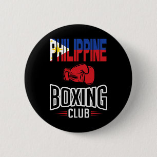 Philippine Flag Boxing Club Filipino Pinoy Button