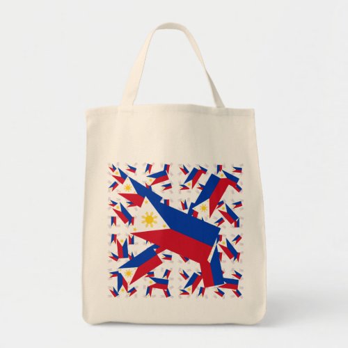 Philippine Flag in Multiple Colorful Layers Askew Tote Bag