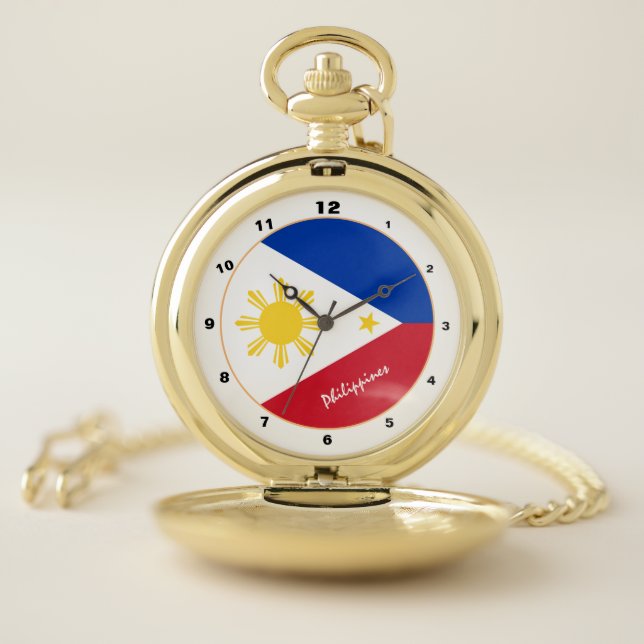 Philippine Flag & Philippines fashion /design Pocket Watch (Inside)