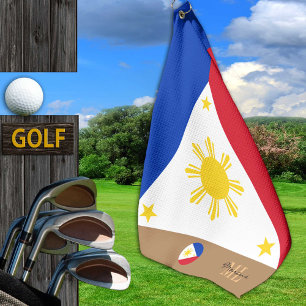 Philippine flag & Philippines monogrammed /golf Golf Towel