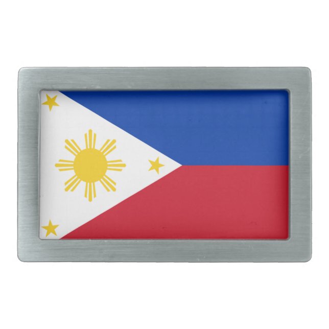 Philippine flag rectangular belt buckle (Front)