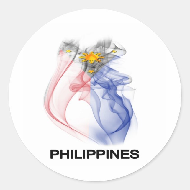 PHILIPPINE FLAG smoke Classic Round Sticker (Front)