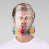 Philippine Flag Sun Customizable Name Face Shield