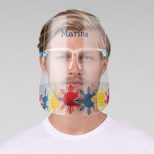 Philippine Flag Sun Customizable Name Face Shield (Insitu)