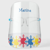 Philippine Flag Sun Customizable Name Face Shield (Front)