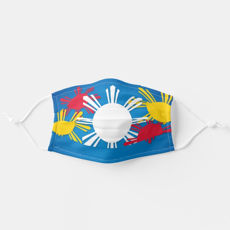 Philippine Flag Sun Pattern Adult Cloth Face Mask Zazzle