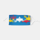 Philippine Flag Sun Pattern Adult Cloth Face Mask (Front, Folded)