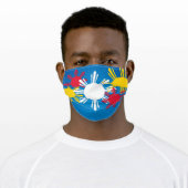 Philippine Flag Sun Pattern Adult Cloth Face Mask (Worn)