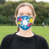 Philippine Flag Sun Pattern Adult Cloth Face Mask (Outside)