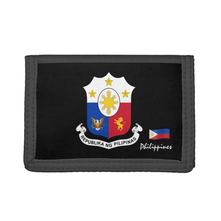 Philippine Flag Wallets, Emblem, Philippines Trifold Wallet 