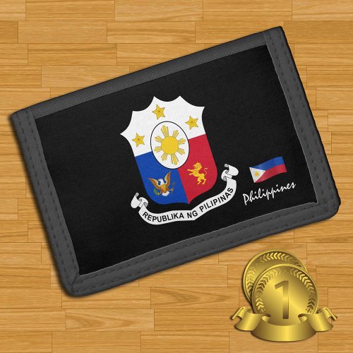 Philippine flag wallets emblem Philippines Trifold Wallet