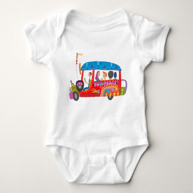 Philippine Jeepney Baby Bodysuit (Front)