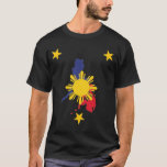 Philippine Patriotic Map With Sun &amp; 3 Stars T-shirt at Zazzle