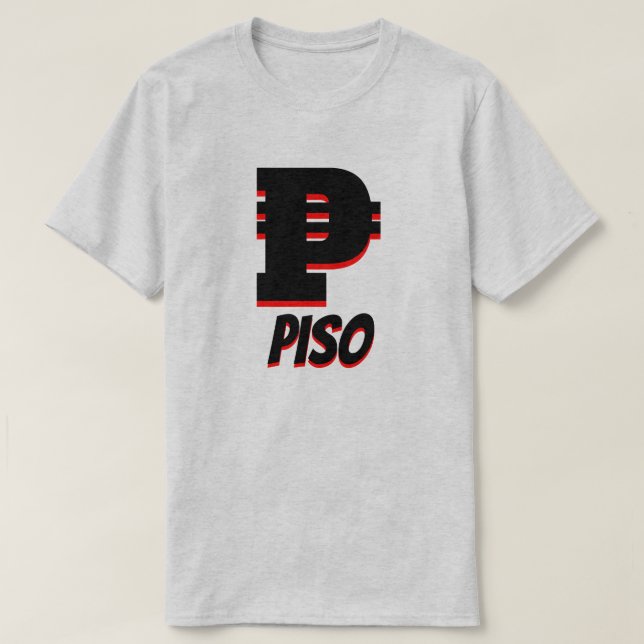 ₱ Philippine Piso, Grey T-Shirt (Design Front)