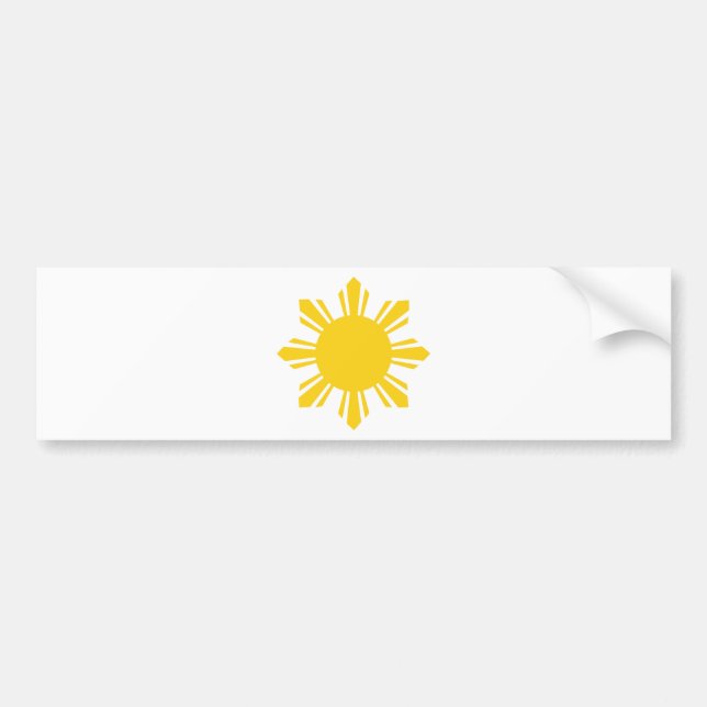 Philippine Sun, Pinoy Sun, Filipino Sun Bumper Sticker (Front)