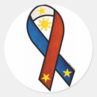 Philippine "support" ribbon classic round sticker