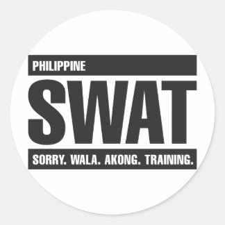 Philippine SWAT - Tagalog - Black Classic Round Sticker