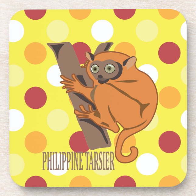 Philippine tarsier beverage coaster (Front)