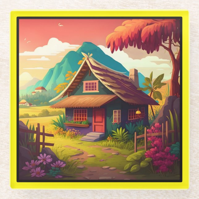 Philippine Traditional House-36543 Glass Coaster (Front)