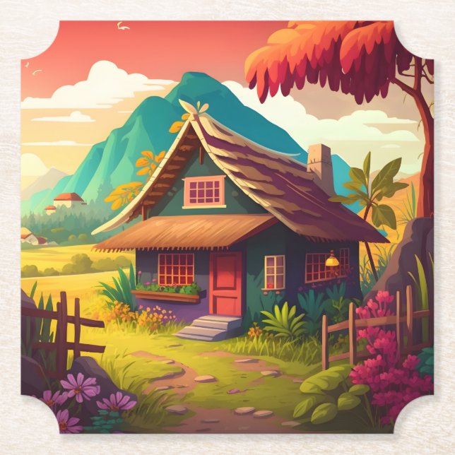 Philippine Traditional House-36543 Paper Coaster (Front)